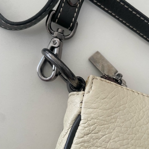 Michaelangelo Crossbody Handbag Soft Leather 2 Tone Cream Purse Made In Italy - Picture 4 of 12